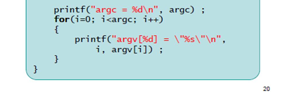 effettuare la conversione da stringa a numero i=atoi(argv[1]);