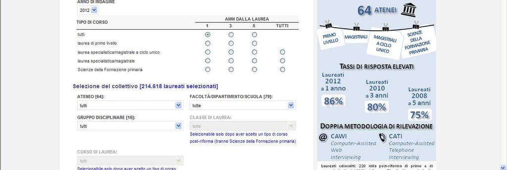 php?anno=2012&config=occupazio ne, oltre ad un testo, oppure ad un file pdf contenente commenti ai risultati ottenuti.