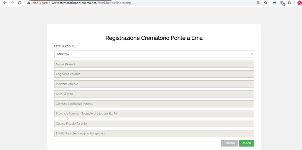 GIORNO ED ORA CREMAZIONE (concordato telefonicamente con l operatore) PRESENZA FAMIGLIA AL MOMENTO DELLA CREMAZIONE RECAPITO TELEFONICO DEL PARENTE (sempre obbligatorio) TIPO DI URNA RICHIESTA (il