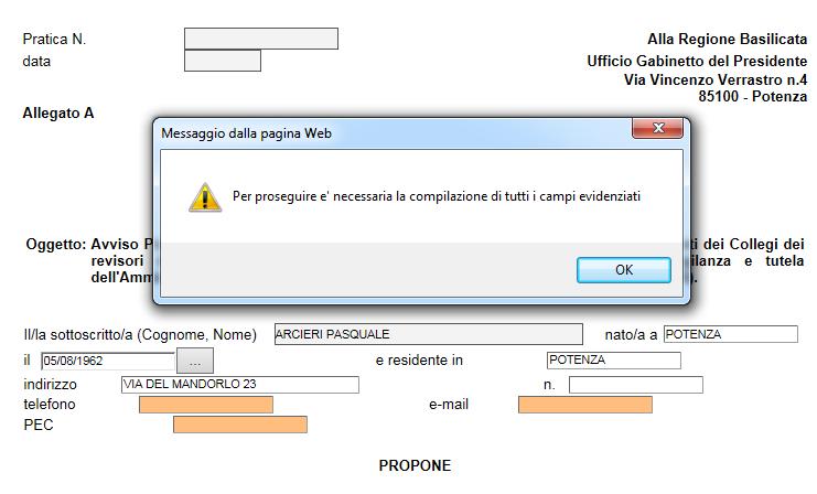 INVIO ISTANZA Terminata la compilazione dell istanza telematica si può procedere all inoltro della stessa cliccando sulla voce di menu Invio Istanza > Genera Istanza All atto dell invio dell istanza