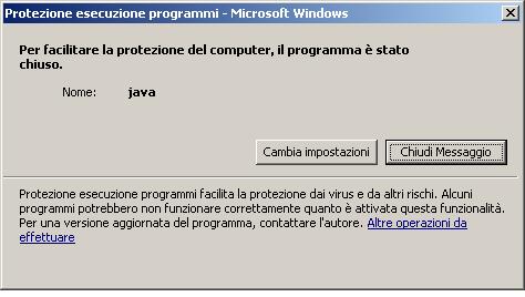 Risposte a domande frequenti Descrizione Su server Windows 2003 e Windows 2008 ho riscontrato l errore 15 in esecuzione del calcolo java Nel caso in cui si presenti questa segnalazione :