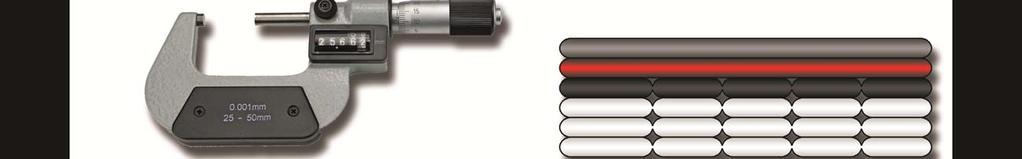 Mini micrometri centesimali Arco e tamburo cromati Codice Utile Vite Ø Passo 002.
