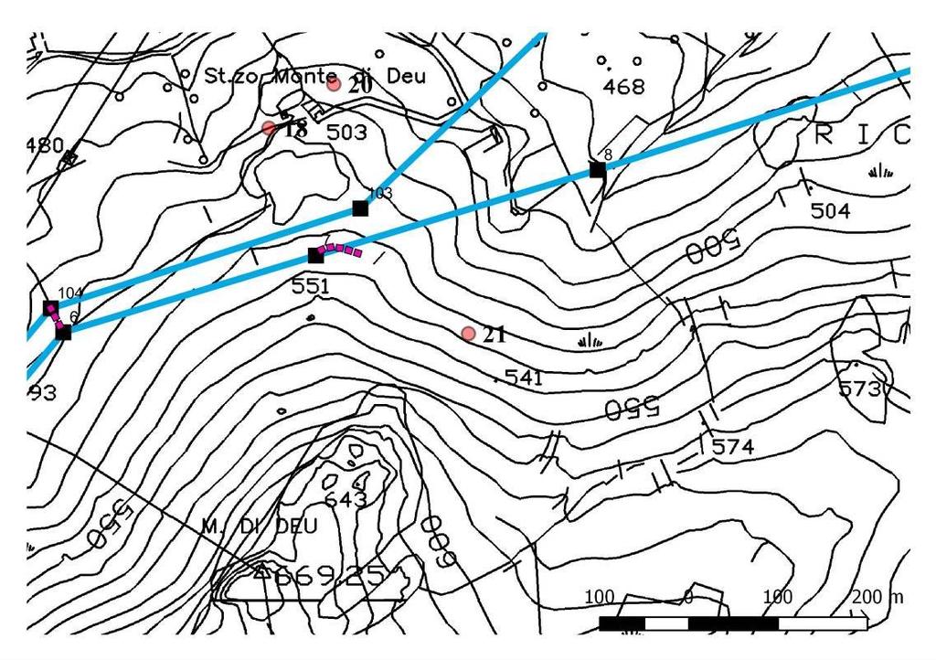 Pag.22 di 33 PREESISTENZA N 21 COMUNE : CALANGIANUS, ST.ZO MONTE DI DEU FONTE NURAGICA FONTE NURAGICA DI LI PALADINI DI MODESTE DIMENSIONI, CON SEZIONE OGIVALE E CAMERA A FALSA CUPOLA.