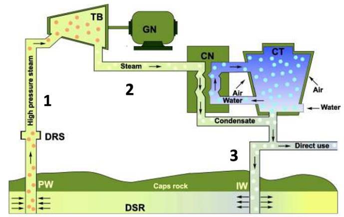 Energia geotermica per uso indiretto Impianti dry-steam Rendimento