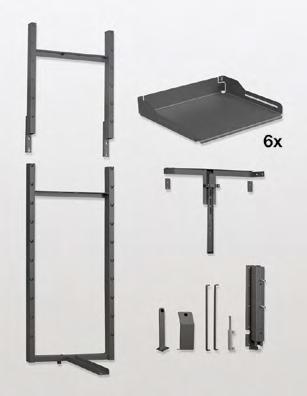 Ferramenta Libell 900 Kit completo di ferramenta, incluso ripiani agganciabili Libell telaio principale alzata del telaio 900 6 ripiani agganciabili Libell kit per attacco anta guida inferiore