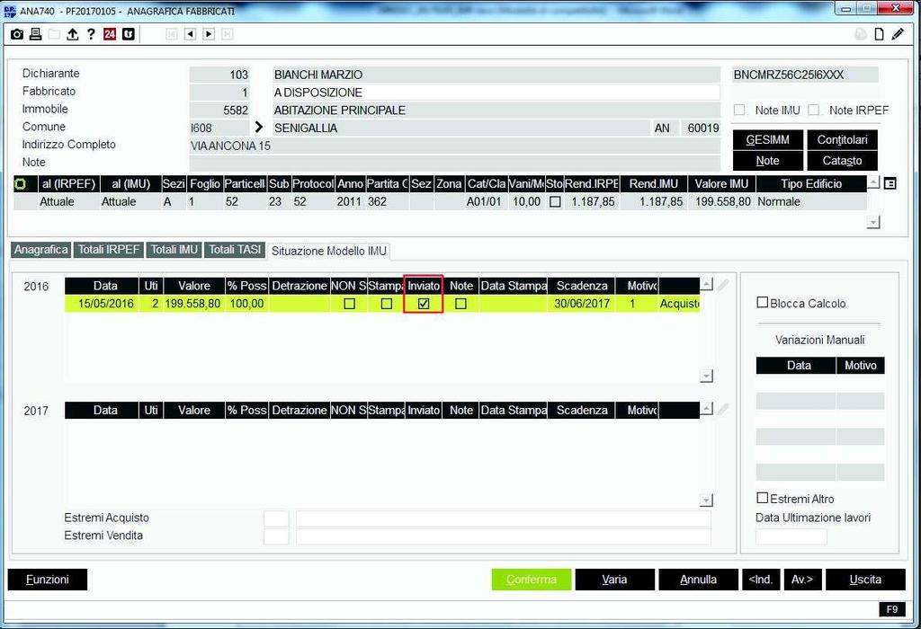 A fondo pagina è attivo anche il bottone Forniture CON.TE per accedere direttamente alla procedura di Interrogazione delle scadenze aziendali di Console.