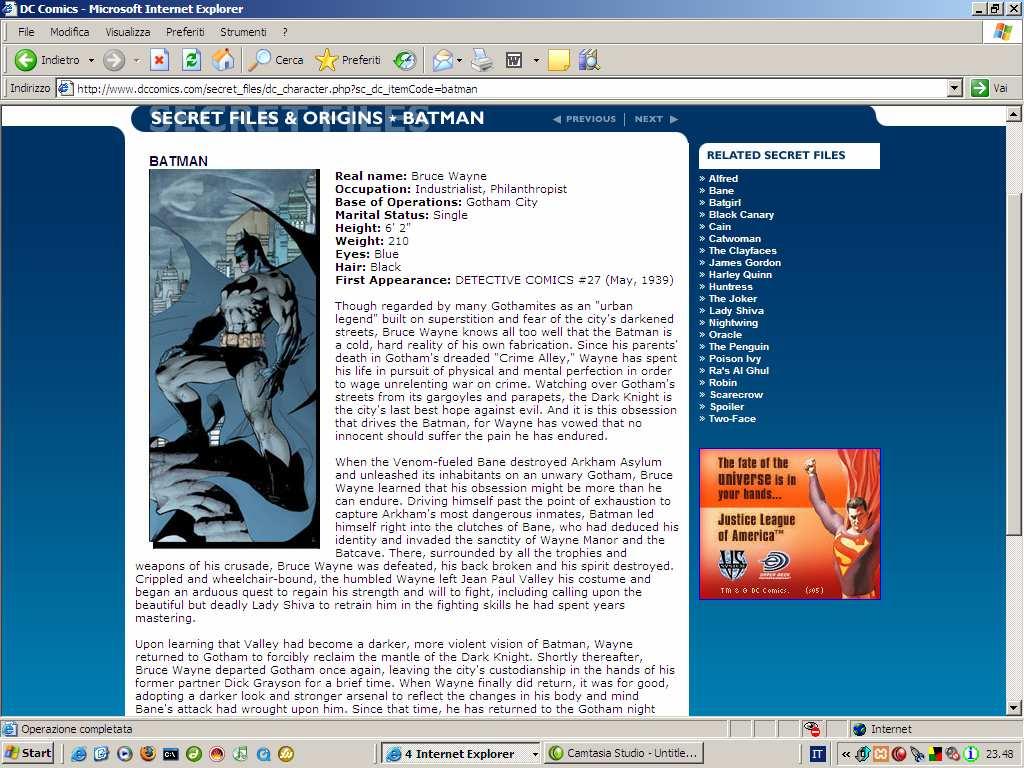 Sul sito della casa editrice DC Comics (http://www.dccomics.