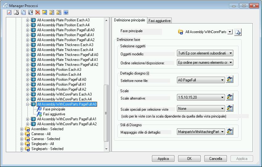 Esempio: Creazione automatica dei dettagli per tutti gli elementi principali di un modello, con elementi subordinati (in A0) Dopo aver verificato