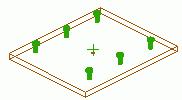 Disposizione: Numero di bulloni nella direzione X- e Y- Distanza: Le distanze tra i bulloni nella direzione X/Y, la distanza fino ai margini (= distanza bulloni margine piatto o margine profilo) Tipo