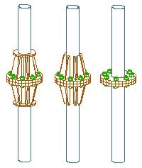 di fissaggio degli elementi tubolari con un piatto di rinforzo e un piatto di fissaggio. Per una connessione mediante flange, selezionare prima il primo tubo e poi il secondo.