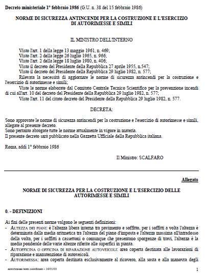 18/09/2018 Controllo Orizzontale e per Differenza di pressione per mezzo di sistemi realizzati in Italia 3 Normativa Italiana D.M.