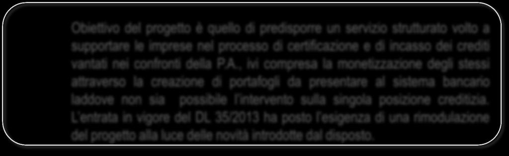 Dettaglio progetti Riordino della filiera della garanzia nel Lazio Il position paper, che verrà presentato alla nuova Giunta regionale come piattaforma di lavoro, si