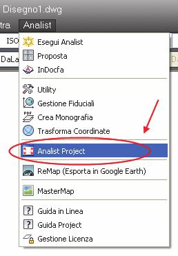 Avvio da Analist Installazione di Analist Project Per lanciare il software da Analist è sufficiente aprire il menù Analist e