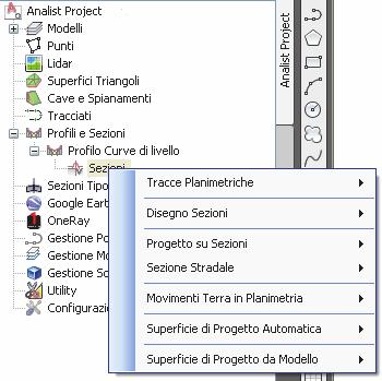 Modulo Profili e Sezioni 4.2 - Come creare Sezioni Dopo aver creato il profilo del terreno è possibile passare alla generazione delle sezioni del profilo.