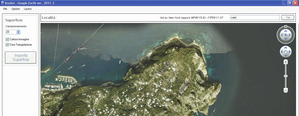 clic, col tasto sinistro del mouse, sul comando Google Earth