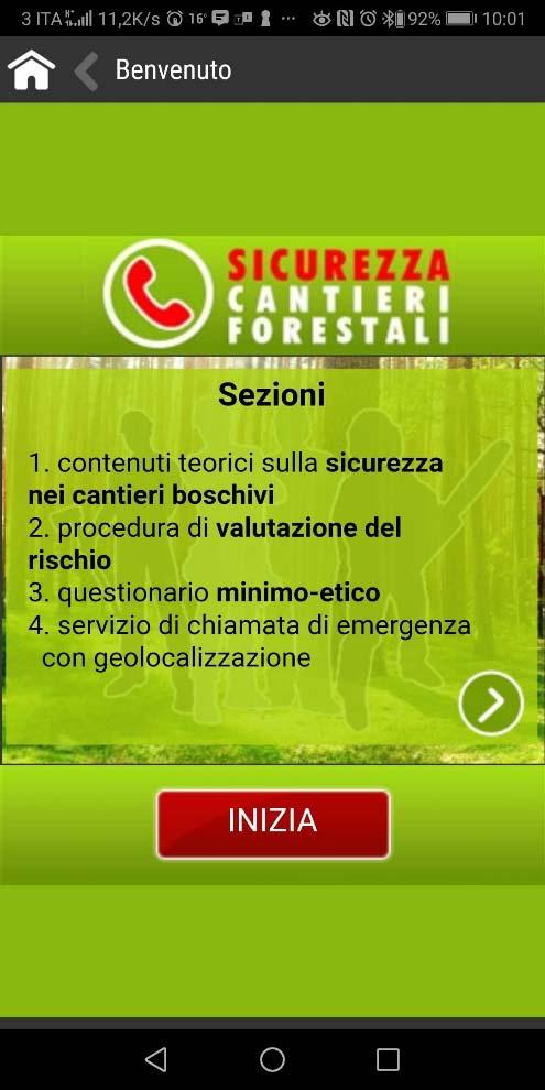 DESCRIZIONE L App Cantieri forestali sicuri : descrive i contenuti teorici e pratici della sicurezza nei cantieri forestali (la versione mobile e quella web differiscono in modo significativo nel