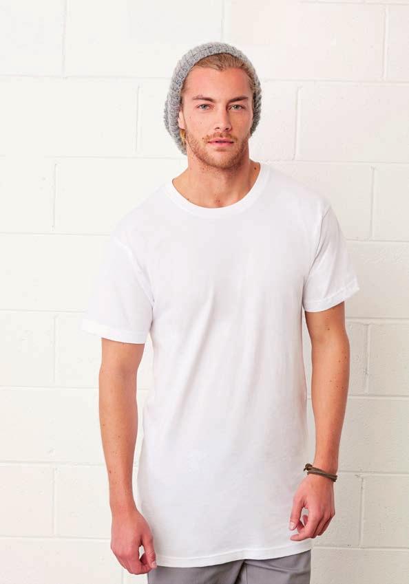 BE3006 Men s Long Body Urban T T-shirt 100% cotone pettinato e ring-spun con lunghezza del corpo aumentata per uno stile moderno