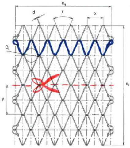 Pagina 4 / 5 Lavorazioni della rete Deltax e dimensioni delle pannellature DELTAXsafe La rete Deltax di produzione Geobrugg è