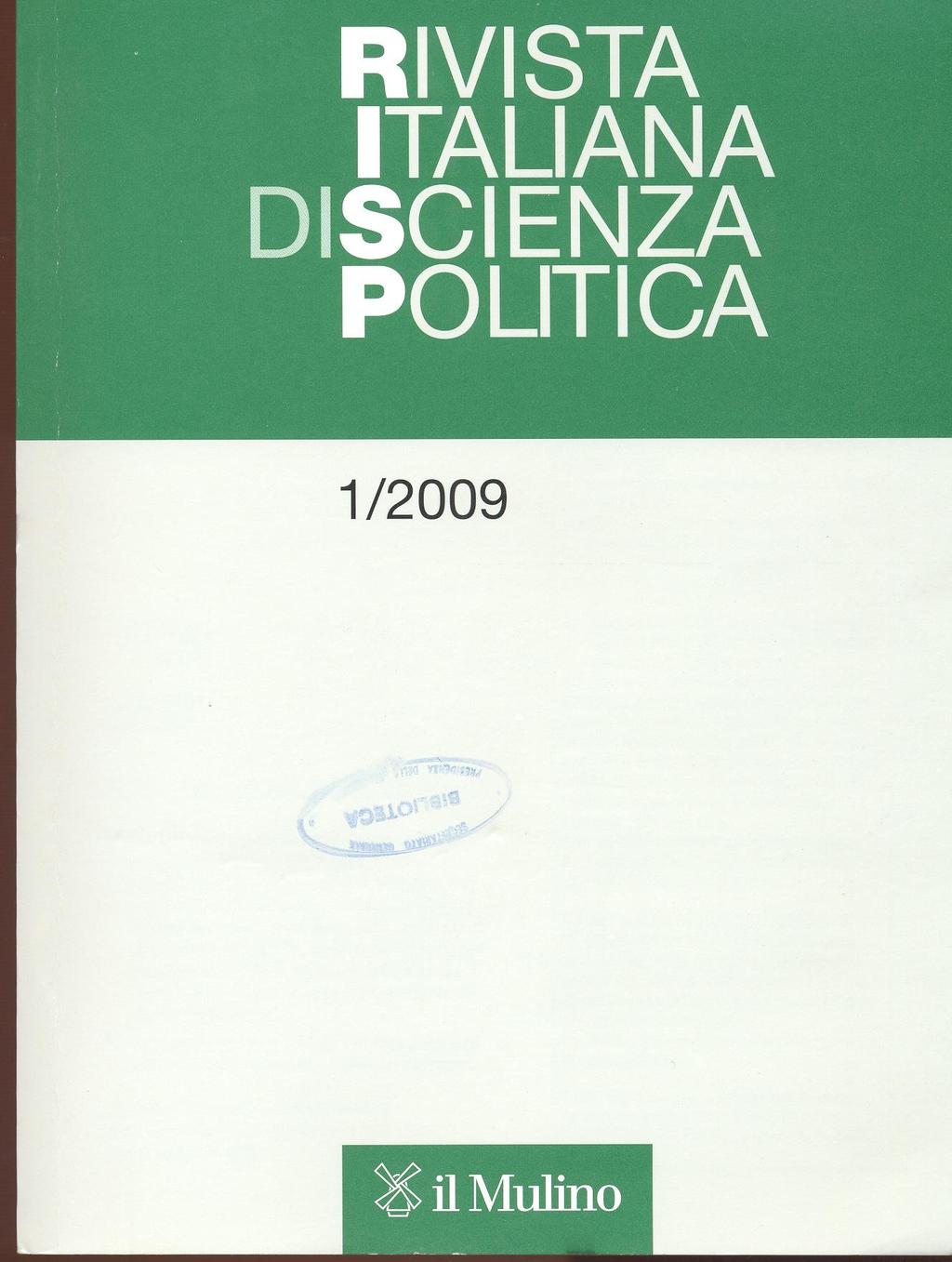 RIVISTA ITALIANA DI SCIENZA POLITICA