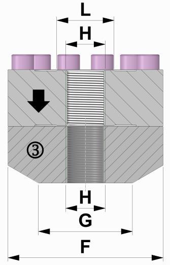 Accessories execution material: from 5 to 200 kn from 300 kn to 5 MN Dimensions [mm] Stainless Steel Rm 90 kg/mm 2 Rm 130 kg/mm 2 TC4AMP: A B C D E F G H L M 5, 10, 25, 50 kn 108 37 35 36 Ø 57 Ø 100