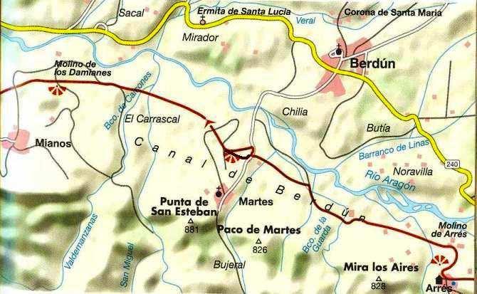 (GE/BR/NS Rincon de Emilio, 6 posti/10, lassù vicino alla chiesa, 974371715/ muraglia e Palacio), poi attraverso la piana fino alla deviazione per Sigués (fuori cammino) a 16 + 3 km (BR/NS/ antico