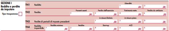 Il quadro si compone delle seguenti sezioni: sezione I Reddito o perdita da imputare; sezione II Utilizzo eccedenza della precedente dichiarazione; sezione III Importi da attribuire ai soci; sezione