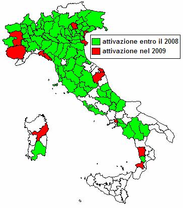 Programmi di screening colorettale per anno di attivazione Popolazione italiana 50-69