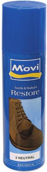 Restores and protects. 18 colours - 250 ml cod. MORES STRETCH Spray Allargascarpe.