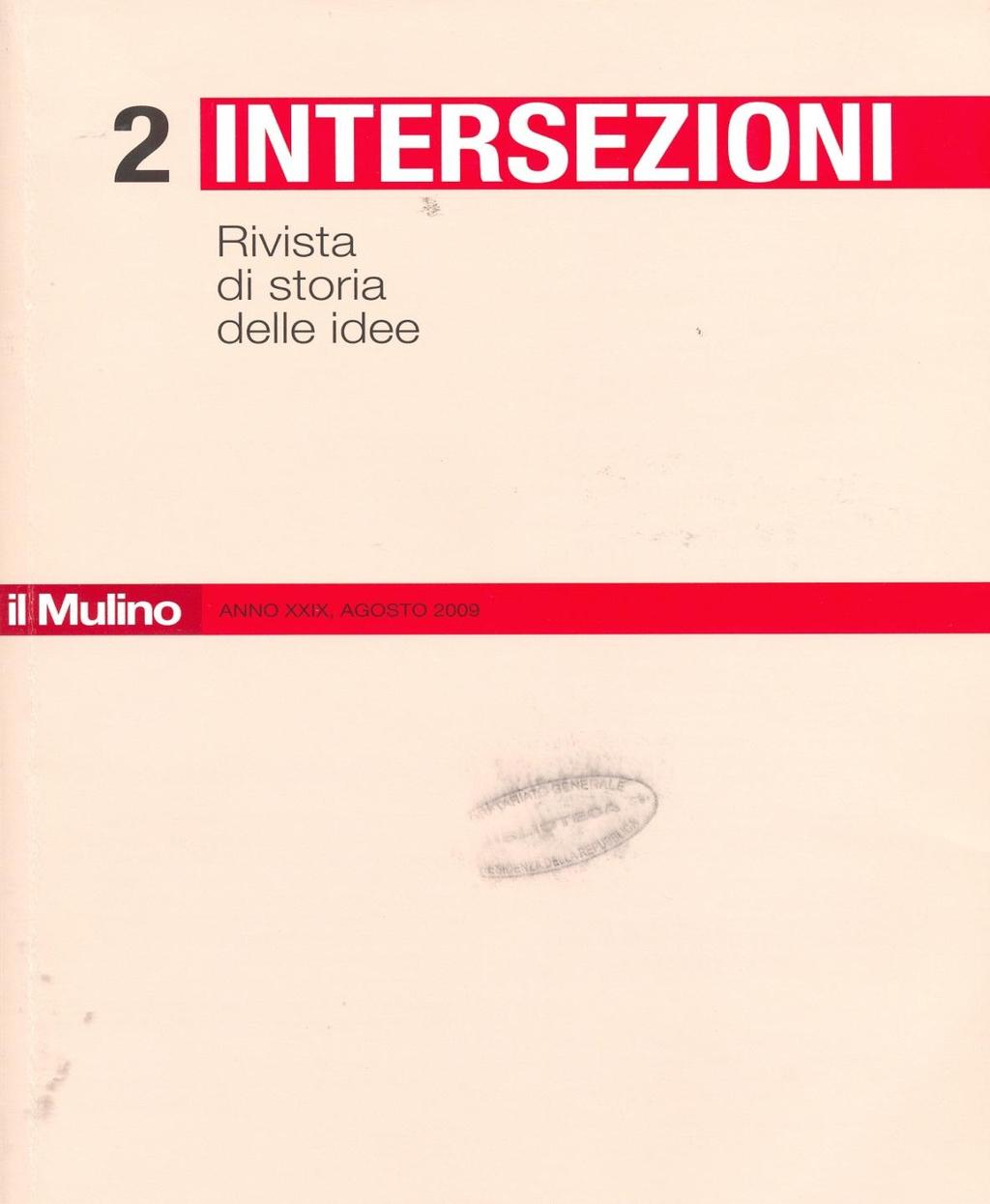 INTERSEZIONI Rivista di storia delle idee