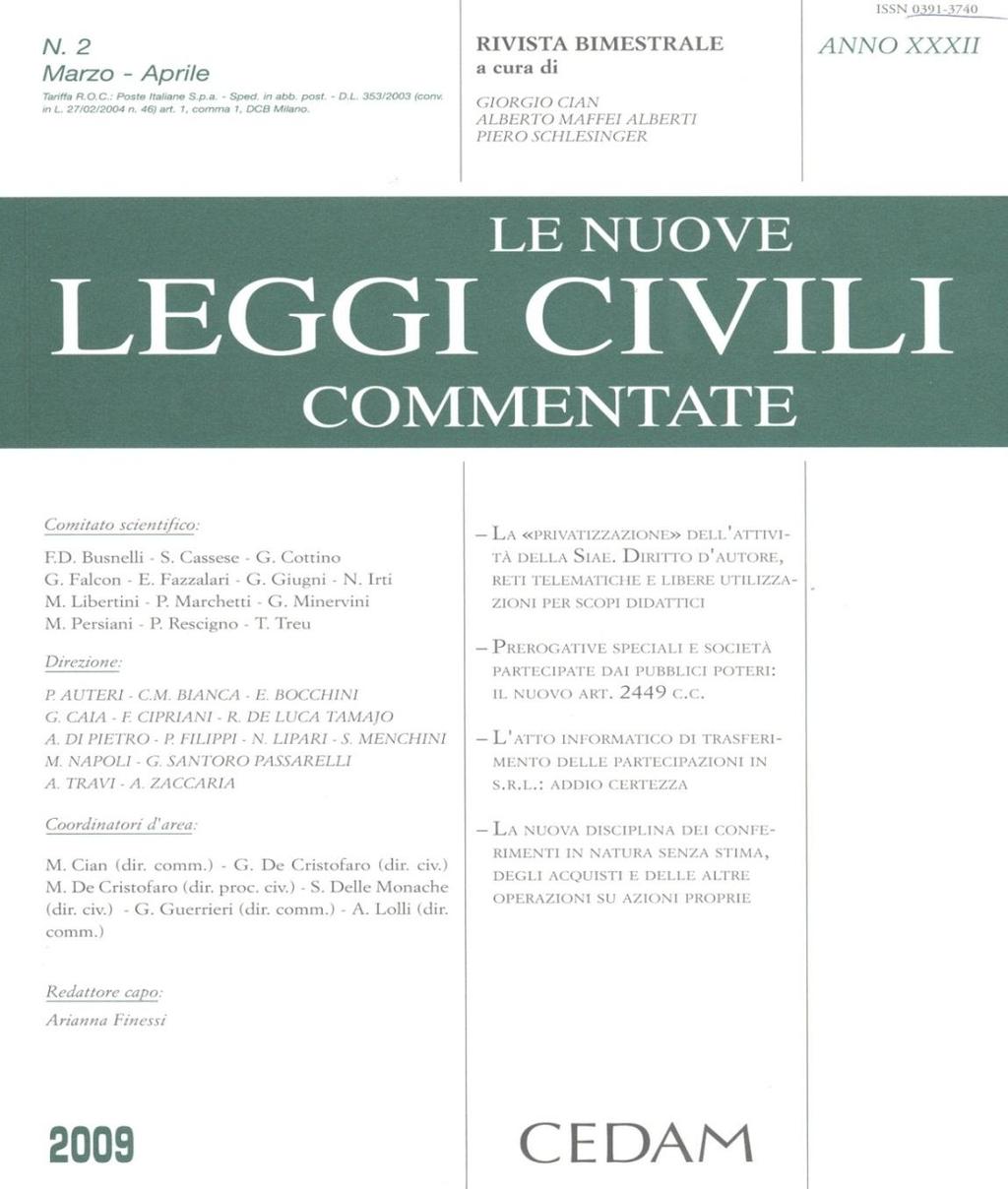 LE NUOVE LEGGI CIVILI COMMENTATE