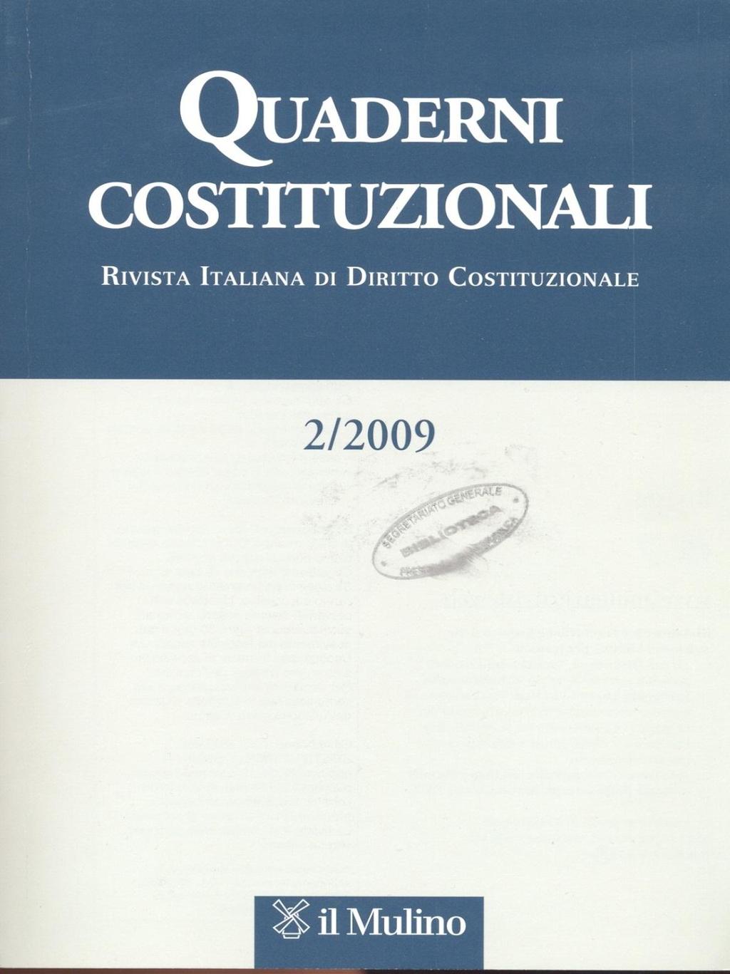 QUADERNI COSTITUZIONALI Rivista italiana di diritto