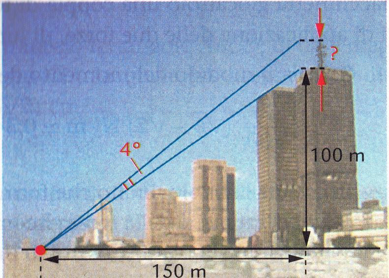 10) Altezza di un ripetitore. Un ripetitore è posto sulla cima di un grattacielo alto 100 m.