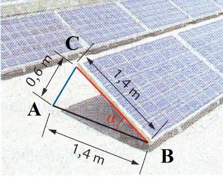 dell angolo α che il pannello solare forma con il piano orizzontale.