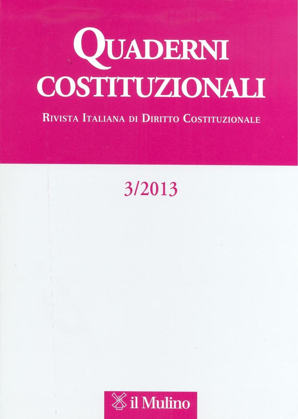 QUADERNI COSTITUZIONALI Rivista italiana di diritto