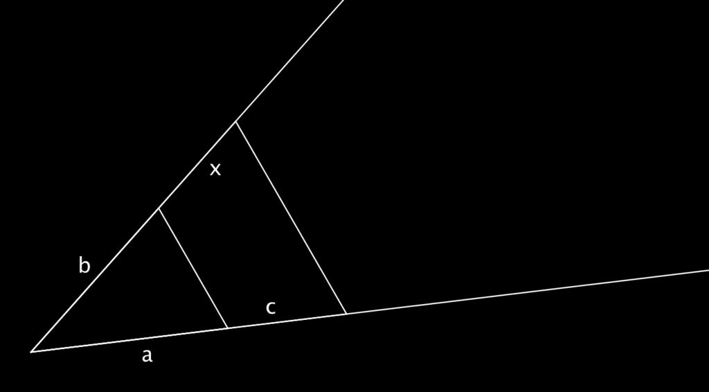 Quarto proporzionale a : b = c : x Soluzione con