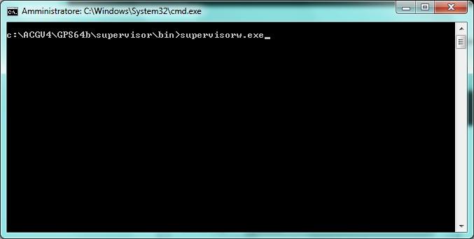 Riavviare il modulo di supervisione, posizionandosi nella cartella bin e lanciando l eseguibile supervisorw.exe.