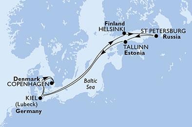 MSC MERAVIGLIA - Crociera: FINLANDIA, RUSSIA, ESTONIA Dal 16 al 23 maggio 2020-08 giorni / 07 notti data Porto Arrivo Partenza 16/05/20 Imbarco dal Porto di Lubeck - 19,00 17/05/20 Copenhagen