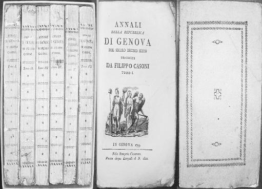 127 - CASONI. - Annali della Repubblica di Genova del secolo decimo sesto... - 1799-1800 in-16, pp. 20, bross. edit.