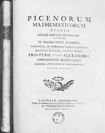 228 - SANTINI - Picenorum Mathematicorum Elogia - 1779 231 - MAUVILLON - Histoire du Prince Eugene de Savoye Generalissime... - 1777 5 voll. in-16, pp.