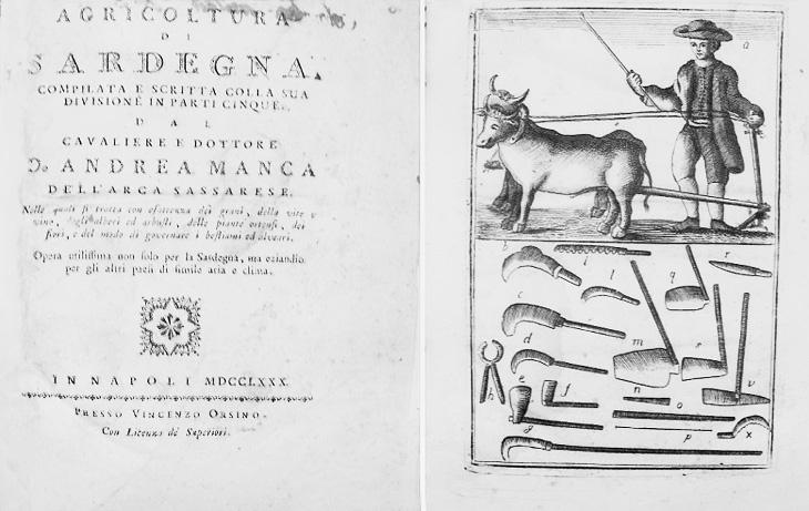 239 - MANCA DELL ARCA - Agricoltura di Sardegna compilata e scritta... - 1780 degna ma eziandio per gli altri paesi di simile aria e clima. Napoli, Orsino, 1780 500 in-4 antico, pp.