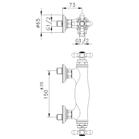 Miscelatore termostatico per doccia esterno, fermo di sicurezza a 38, colonna doccia estensibile con deviatore automatico, soffione snodato in abs, doccetta, flessibile Cromoflex 150 cm.