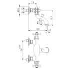 Wannen-Thermostatmischer Aufputz, Sicherheitssperre 38, automatischer Umsteller, Strahlregler 28x1.