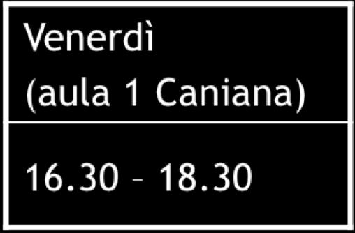 11, 14, 15, 25, 28, 29 Dicembre: 2, 5, 6, 9, 12, 13, 16, 19, 20 Salvo variazioni lunedì le lezioni saranno tenute dal Prof.