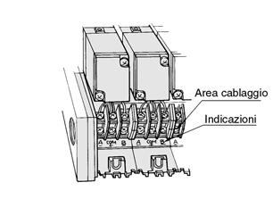 VFR////6 Precauzione Collegamento cavi Tipo T con blocco terminale Serie VFR Rimuovere il coperchio di giunzione del manifold, rendendo visibile il blocco terminale collegato al blocco manifold.