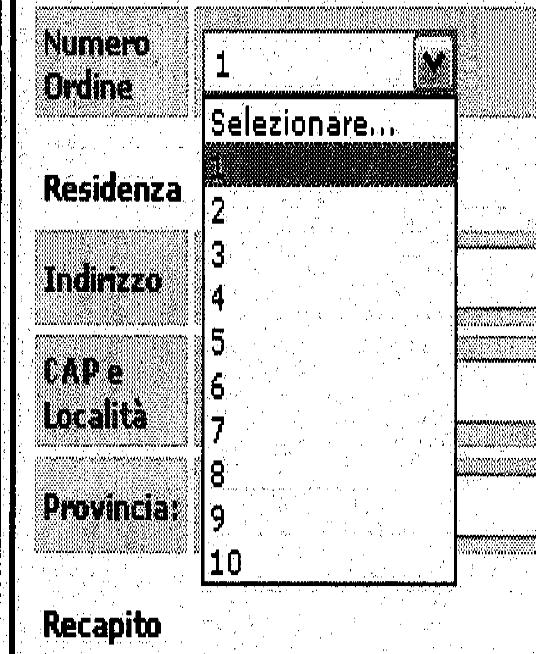 NUMERO ORDINE: ISTRUZIONI Il numero ordine consente di raggruppare più beneficiari sotto uno stesso numero nel caso in cui le singole