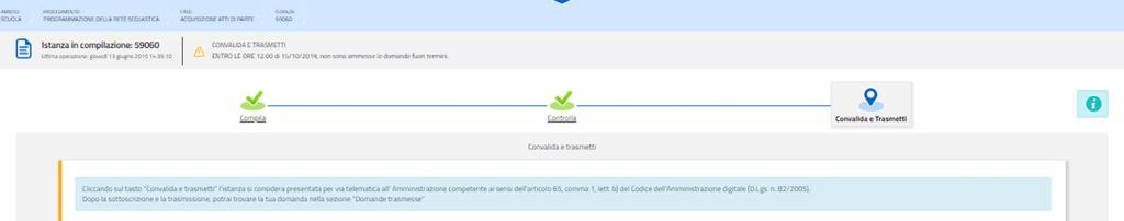 Convalida e Trasmetti Visualizza i dati della persona che sta