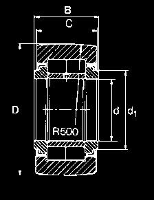 Rotelle a rulli con guida assiale, anello, pieno riempimento di rulli e tenute (serie NUTR NUTR..X PWTR.