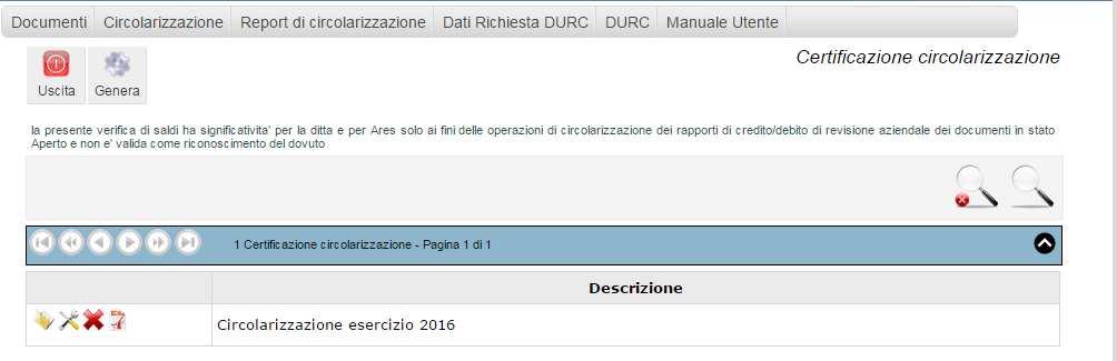 Quando, su tutti i documenti, è stato indicato il valore (conforme/difforme) è possibile quindi procedere alla generazione del