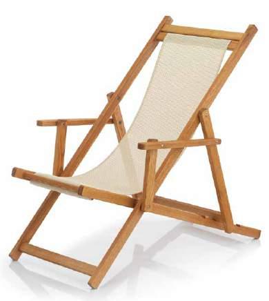 Armchair in top-quality solid ash wood, particularly suitable for outdoor use because of its treatment with special paints, the assembly and the gluing of the elements with marine glue.