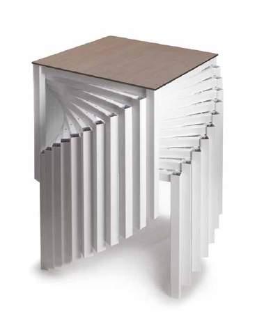 TAVOLO TAVERNA TAVERNA TABLE Tavolo con base in alluminio e piano in legno o stratificato.